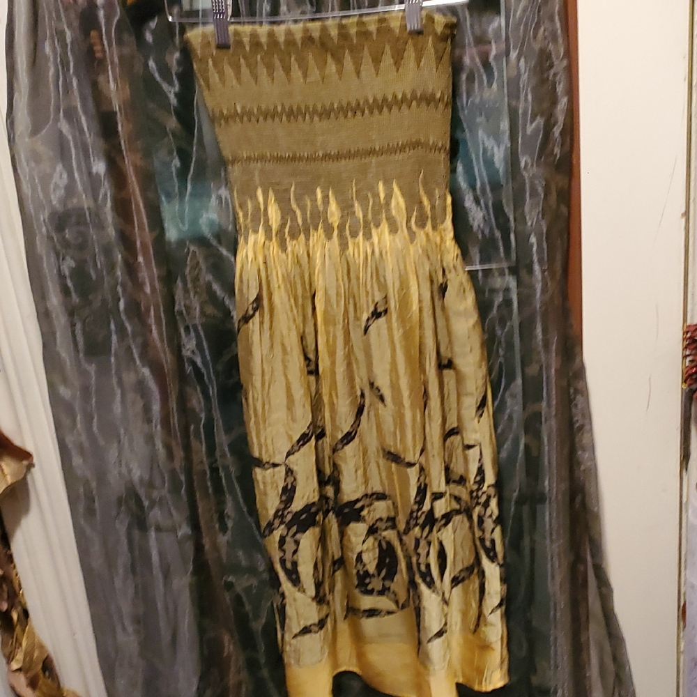 🌺💛Golden Yellow Strapless Dress